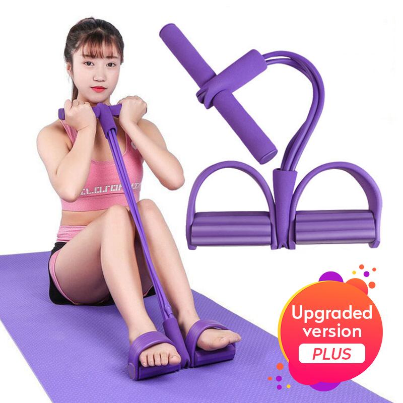 Newly 4 Tube Fitness Elastic Sit Up Τράβηγμα Σχοινιού Κοιλιακής Άσκησης Σπίτι Γυμναστήριο Αθλητικός Εξοπλισμός Προπόνησης Πεντάλ Αστραγάλου Έλξης