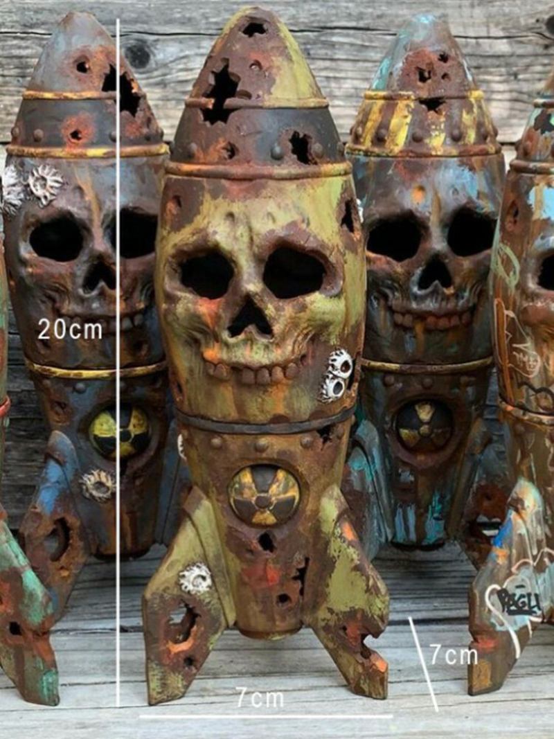 1 Η/υ Halloween Skull Bomb Resin Στολίδι Μικρή Πυρηνική Κεφαλή Για Διακόσμηση Επιφάνειας Εργασίας Σπιτιού Στον Κήπο Yard