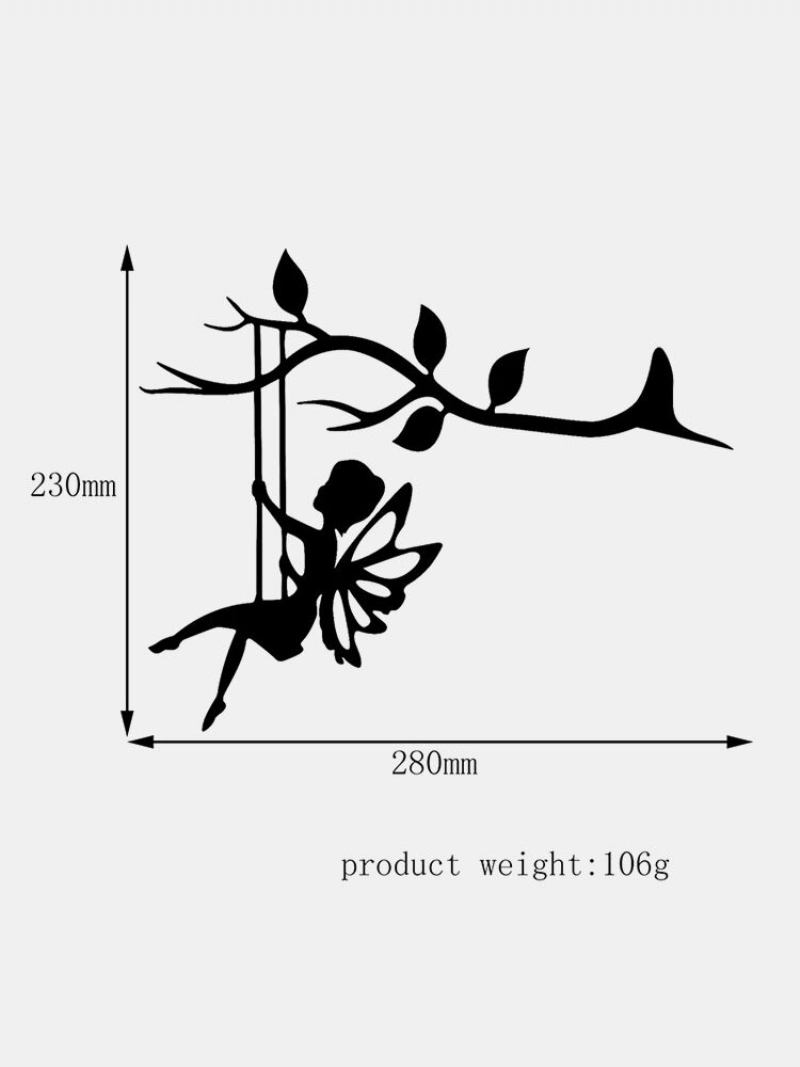 1 Pc 2d Garden Fairy Decoration Stake Metal Art Elf Silhouette Που Εισάγει Στολίδι Για Υπαίθρια Νεράιδα Που Αιωρείται Στο Branch Hogard