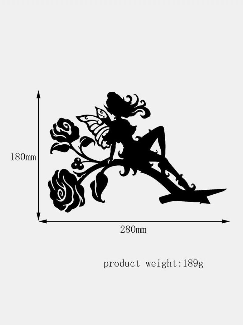 1 Pc 2d Rose Butterfly Elf Garden Fairy Decoration Stake Metal Art Silhouette Με Εισαγωγή Στολίδι Για Εξωτερικούς Χώρους