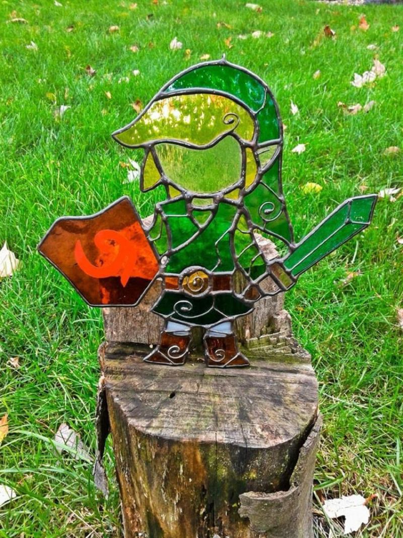 1 Pc Acrylic Koroks Family Zelda Με Θέμα Το Παιχνίδι Leaf Fairy Insert Card For Garden Decor Game Lovers