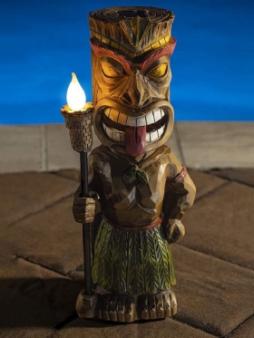1 Pc Creative Vintage Φιγούρα Tribal Totem Γλυπτό Από Ρητίνη Με Φως Led Που Τρεμοπαίζει Φωτιστικό Εσωτερικής Αυλής Κήπου Διακόσμηση Φωτιστικών