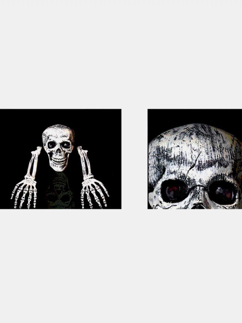 1 Pc Halloween Haunted Skull House Realistic Bones Set Head And Hands Graveyard Scene Cosplay Diy Horror Party Decorations