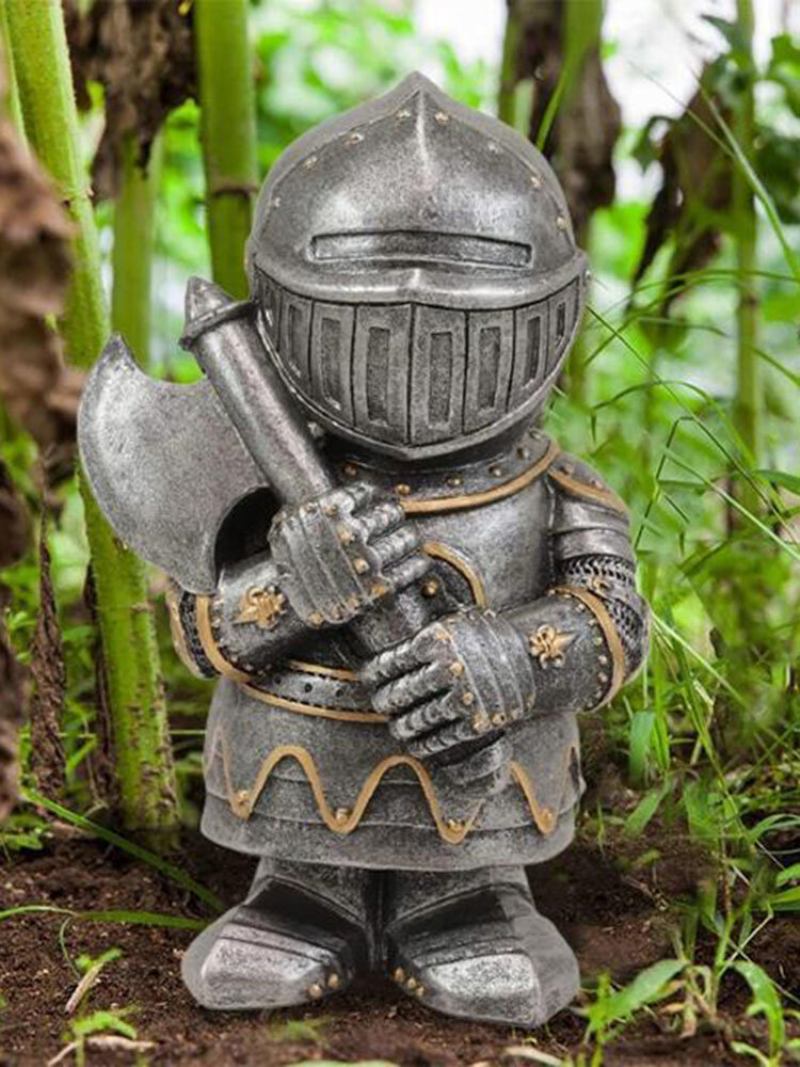 1 Pc Resin Knight Gnomes Κήπος Πόλεμος Άγαλμα Διακόσμηση Επιφάνειας Εργασίας Στολίδι Γλυπτό Στρατιώτης Μινιατούρα Φιγούρες Συλλογή Σπιτιού