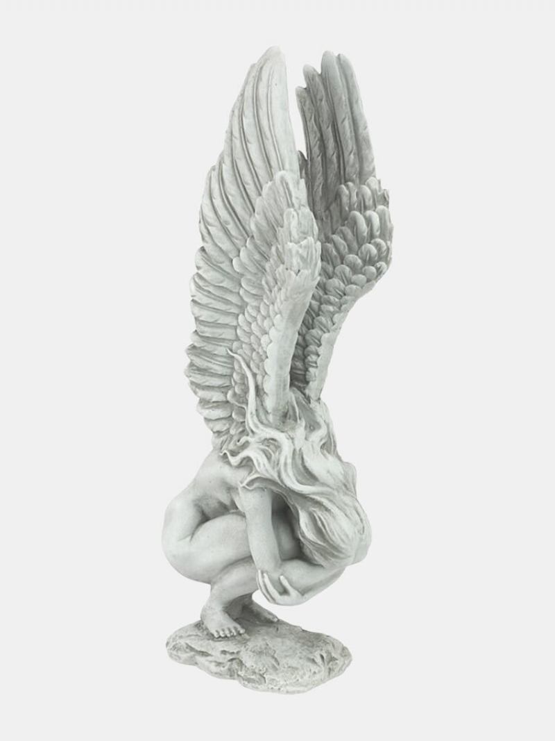 1 Pc Resin Vintage Hold Legs Memorial Angel Redemption Statue Χειροτεχνία Φτερά Αγγέλου Γλυπτό Εξωτερικού Κήπου Ειδώλια Διακόσμηση