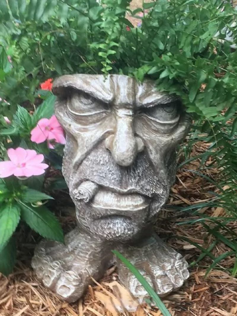 1pc Funny Expression Muggly's The Face Statue Planter Νήμα Κήπου Γλυπτό Διακόσμηση Γλάστρα Φυτών Λουλουδιών