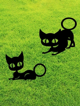 1pc Καινοτόμο Ακρυλικό Προσομοίωση Cartoon Cat Decor Outdoor Garden Insert Card Art Hollow Decoration Crafts Διακοσμητικά Αυλής Σπιτιού