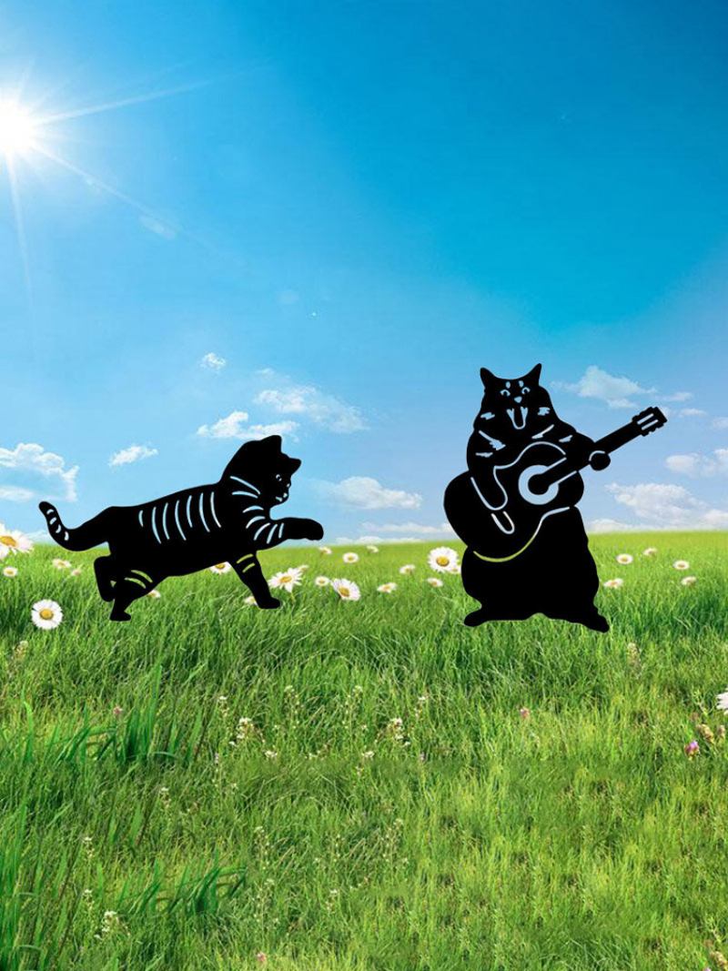 1pc Καινοτόμο Ακρυλικό Προσομοίωση Cartoon Cat Decor Outdoor Garden Insert Card Art Hollow Decoration Crafts Διακοσμητικά Αυλής Σπιτιού