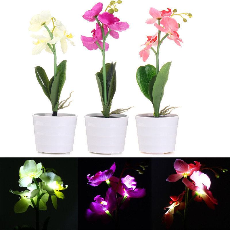 3led Solar Powered Phalaenopsis Flower Stake Κήπος Αυλή Φως Τοπίο Διακόσμηση Εξωτερικού Χώρου