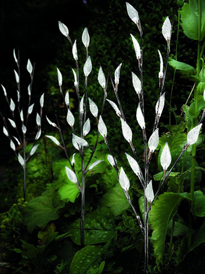 3pcs Solar Powered Tree Branch Leaf Pattern Led Holiday Light Outdoor Path Αδιάβροχο