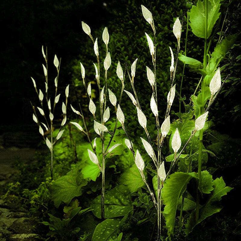 3pcs Solar Powered Tree Branch Leaf Pattern Led Holiday Light Outdoor Path Αδιάβροχο