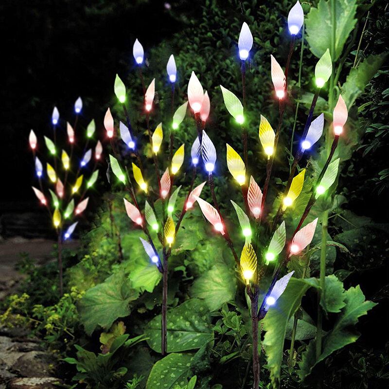 3pcs Solar Powered Tree Branch Leaf Pattern Led Holiday Light Outdoor Path Αδιάβροχο