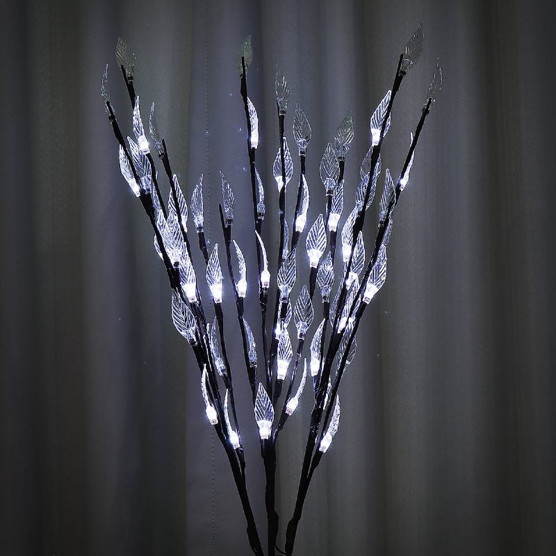 3pcs Solar Powered Tree Branch Leaf Pattern Led Holiday Light Outdoor Path Αδιάβροχο