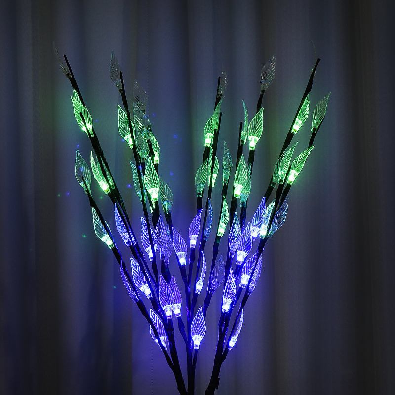 3pcs Solar Powered Tree Branch Leaf Pattern Led Holiday Light Outdoor Path Αδιάβροχο