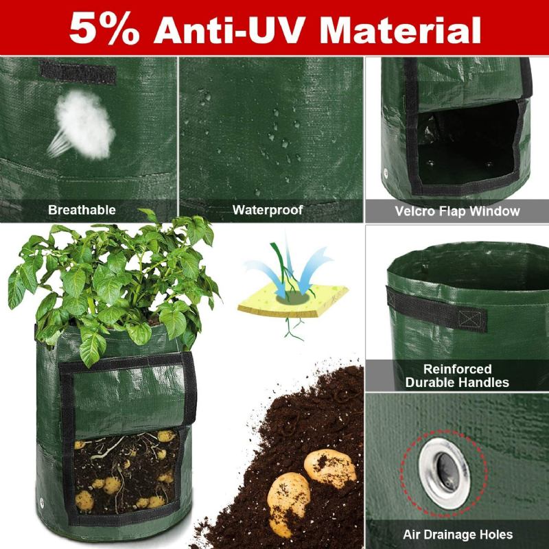 50l Μεγάλης Χωρητικότητας Potato Grow Planter Pe Container Bag Pouch Tomato Vegatables Garden Outdoor