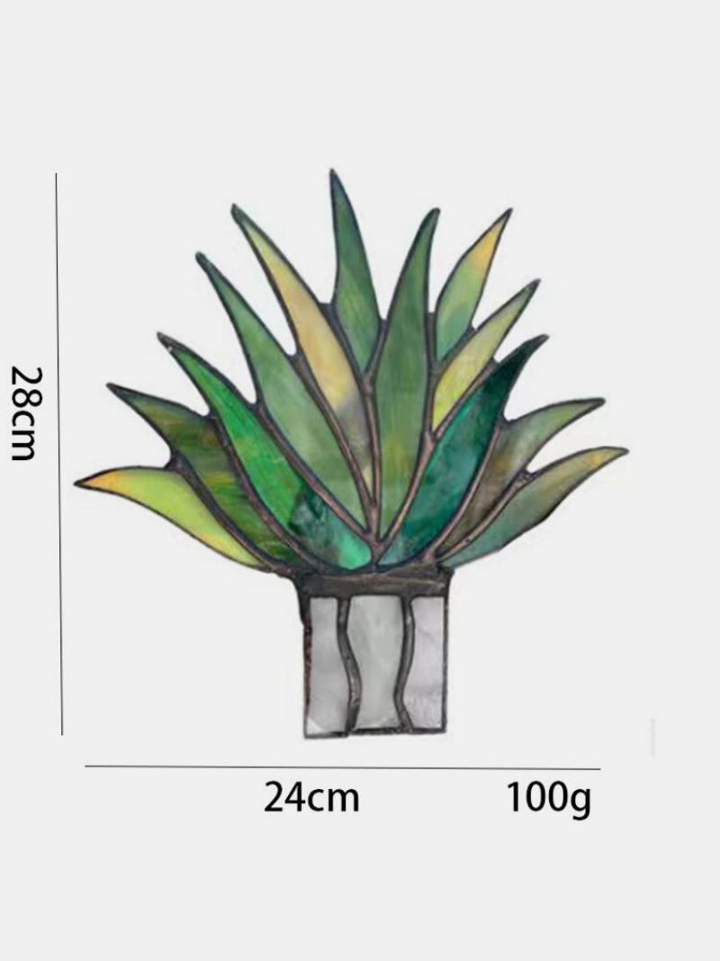 Ακρυλικό Suncatcher Stained Agave Aloe Potted Plant Flower Pot Garden Home Στολίδι