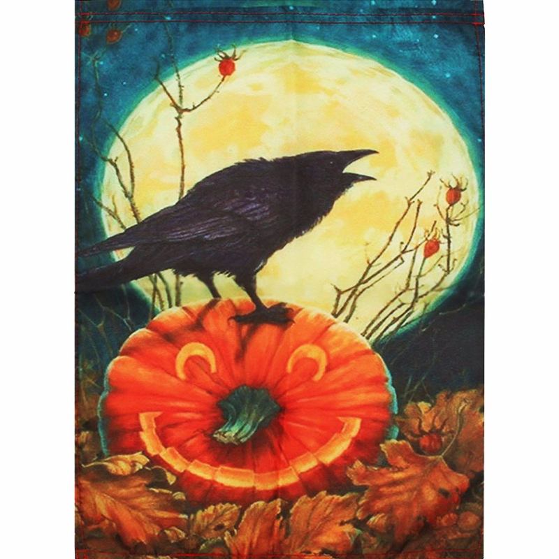 Cawwed Garden Flag Halloween Bats Πανσέληνο Κοράκια