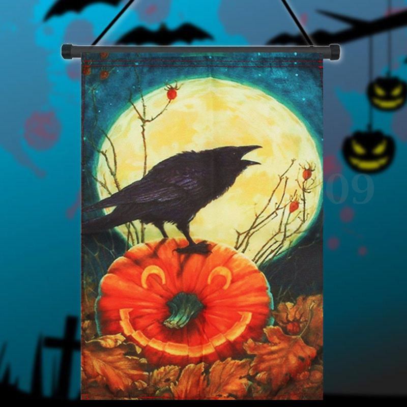 Cawwed Garden Flag Halloween Bats Πανσέληνο Κοράκια