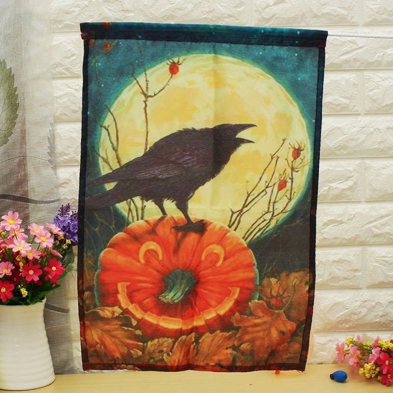 Cawwed Garden Flag Halloween Bats Πανσέληνο Κοράκια