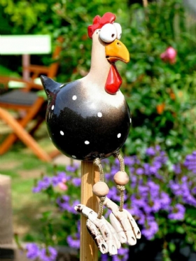 Διακόσμηση Τέχνης Αυλής Κοτόπουλο Κήπος Βύσμα Γκαζόν Κόκορας Στολίδια Αγάλματα Edge Seat Εσωτερική Εξωτερική Διακοσμήσεις Πίσω