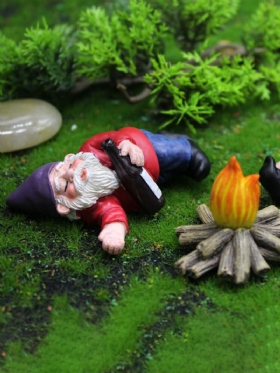 Dwarfs Funny Miniatures Fairy Garden Beeing Drunk Gnome Ξωτικά Στολίδια Χειροτεχνίας Εξωτερικής Ρητίνης Bonsai Διακόσμηση Κήπου