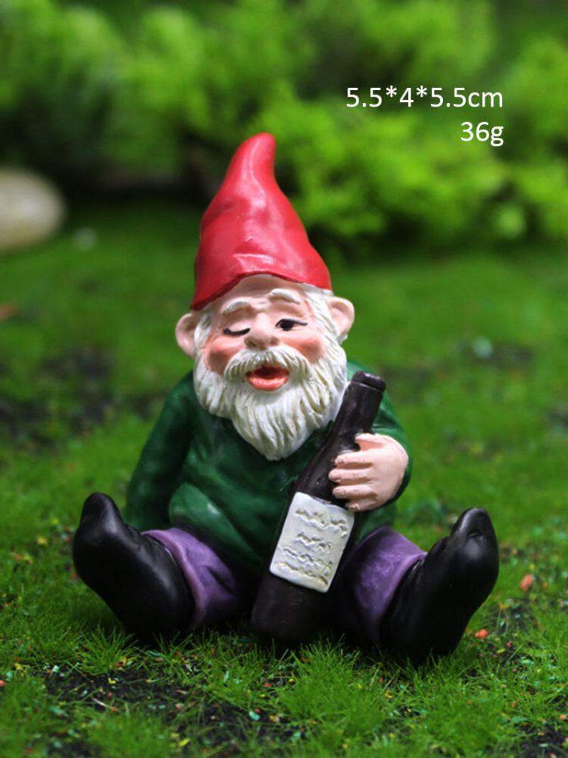 Dwarfs Funny Miniatures Fairy Garden Beeing Drunk Gnome Ξωτικά Στολίδια Χειροτεχνίας Εξωτερικής Ρητίνης Bonsai Διακόσμηση Κήπου