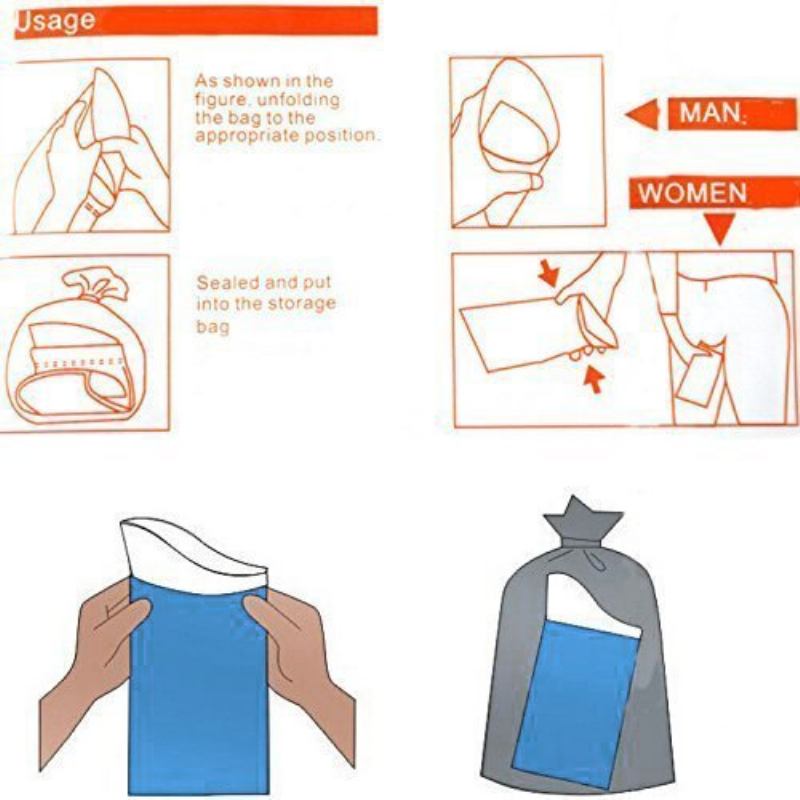 Φορητό Mini Emergency Toilet Bag Urinate Bag Travel Outdoor Pee Emeting Bag