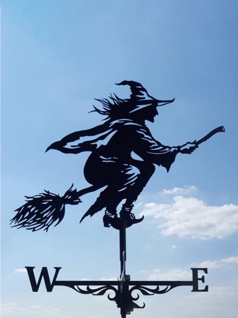 Garden Farm Iron Witch Death Horse Σπίτι Weathercock Weather Vane Ένδειξη Κατεύθυνσης Ανέμου Αυλή Εργαλεία Μέτρησης