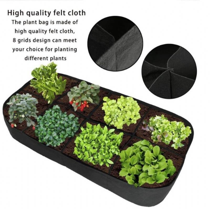 Garden Plant Bed 4/8-hole Rectangular Planting Container Bag Planter Potted