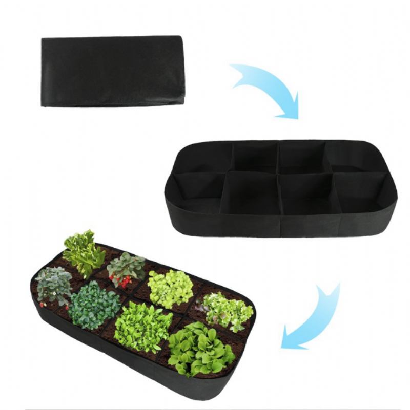 Garden Plant Bed 4/8-hole Rectangular Planting Container Bag Planter Potted