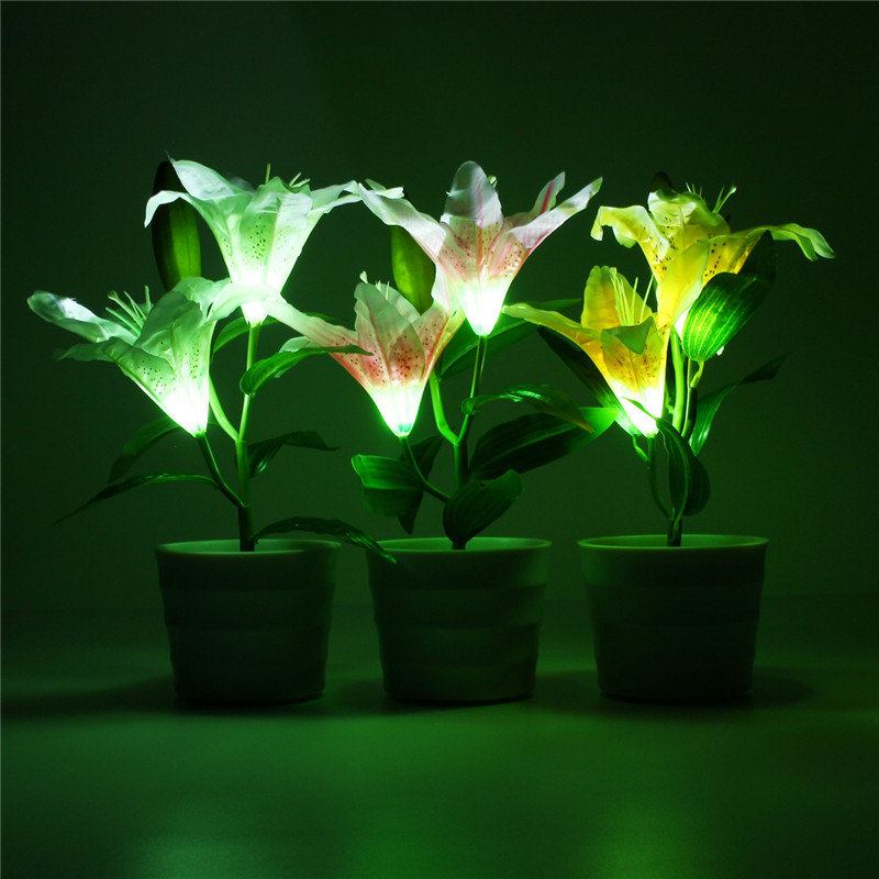 Led Solar Powered Lily Flower Stake Κήπος Αυλή Φως Τοπίο Εξωτερική Διακόσμηση