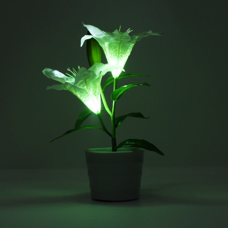 Led Solar Powered Lily Flower Stake Κήπος Αυλή Φως Τοπίο Εξωτερική Διακόσμηση