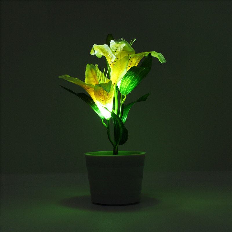 Led Solar Powered Lily Flower Stake Κήπος Αυλή Φως Τοπίο Εξωτερική Διακόσμηση