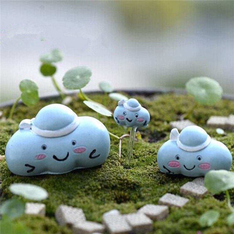 Micro Blue Clouds Landscape Resin Potted Plant Microlandschaft Garden Diy Ornaments