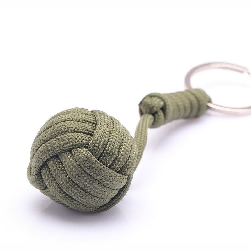 Προστασία Ασφαλείας Monkey Fist Steel Ball Bearing Self Defense Lanyard Survival Keychain Blac