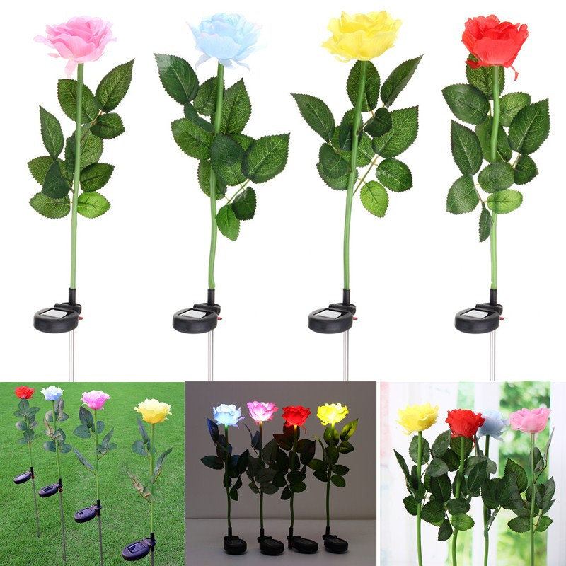 Solar Power Rose Garden Stake Landscape Lamp Έλεγχος Φωτός Εξωτερικού Χώρου Αυλής