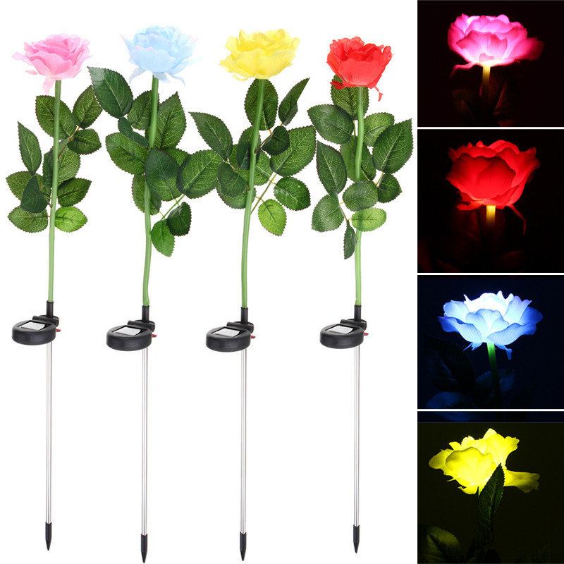 Solar Power Rose Garden Stake Landscape Lamp Έλεγχος Φωτός Εξωτερικού Χώρου Αυλής