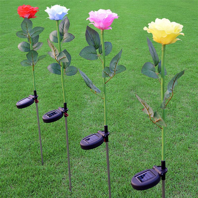 Solar Power Rose Garden Stake Landscape Lamp Έλεγχος Φωτός Εξωτερικού Χώρου Αυλής