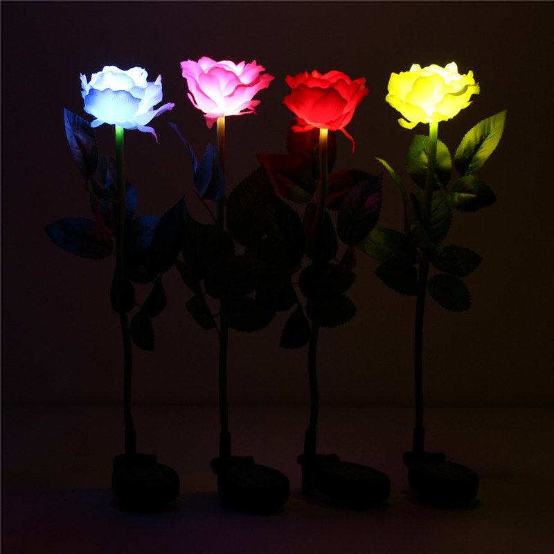 Solar Power Rose Garden Stake Landscape Lamp Έλεγχος Φωτός Εξωτερικού Χώρου Αυλής