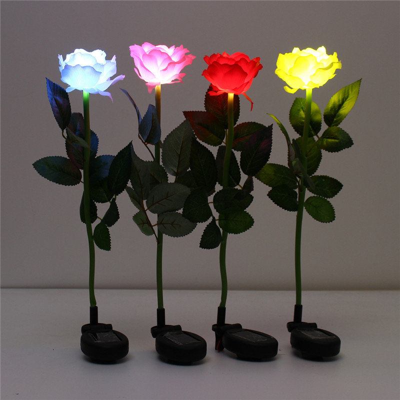 Solar Power Rose Garden Stake Landscape Lamp Έλεγχος Φωτός Εξωτερικού Χώρου Αυλής