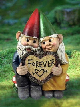 Ζευγάρι Gnome Dwarf Lovers Σε Σχήμα Καρδιάς Στολίδι Από Ρητίνη Στο Σπίτι Διακόσμηση Κήπου