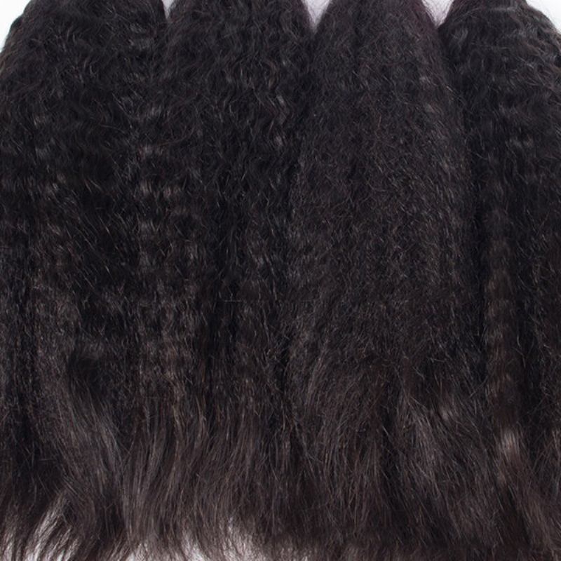 1 Δέσμη Kinky Straight Yaki 100% Brazilian Human Virgin Hair Extension Weave Bundles Nature Color