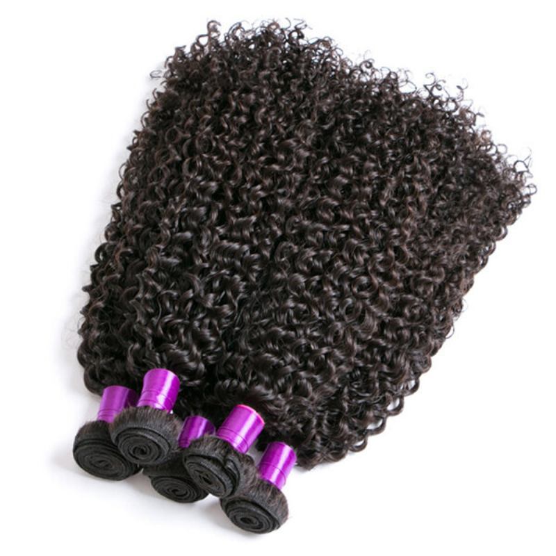 1 Πακέτο Brazilian Kinky Curly Virgin Human Hair Weaving Natural Color