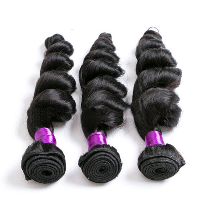 1 Πακέτο Brazilian Loose Wave Virgin Hiar Weave Φυσικές Μαύρες Ανθρώπινες Επεκτάσεις Μαλλιών