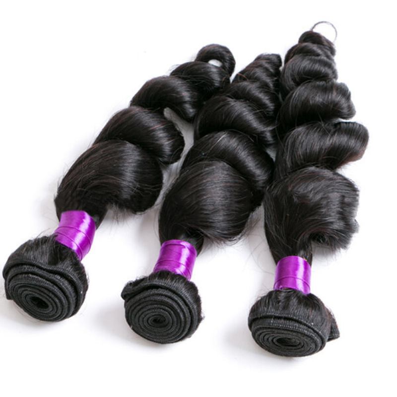 1 Πακέτο Brazilian Loose Wave Virgin Hiar Weave Φυσικές Μαύρες Ανθρώπινες Επεκτάσεις Μαλλιών