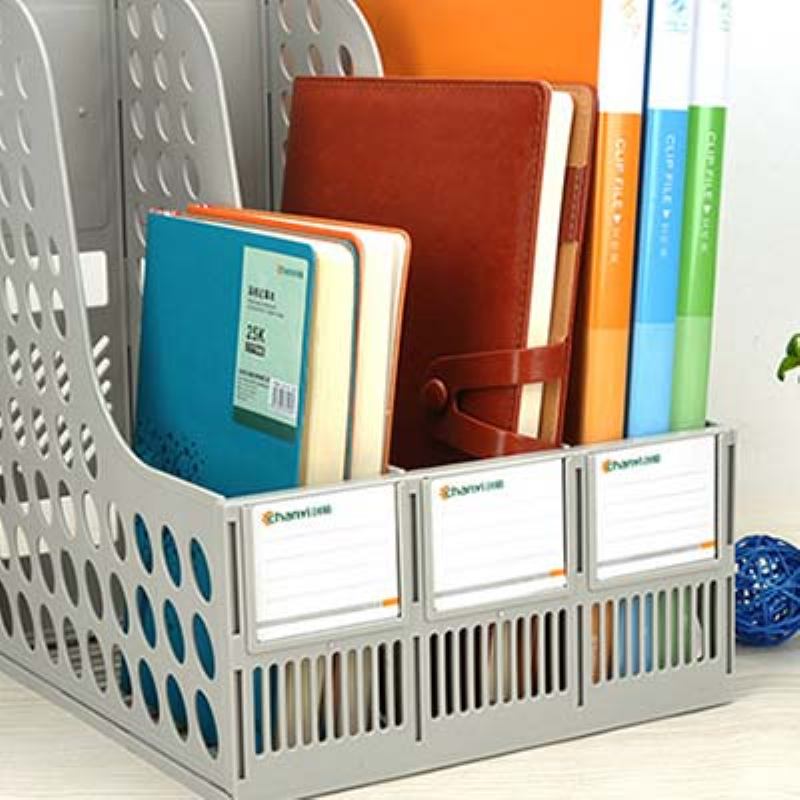 Βάση Θήκης Αρχείων - Plastic Desk File Holder Rack Organizer 3 Υποενότητες Αποθήκευση Εγγράφων