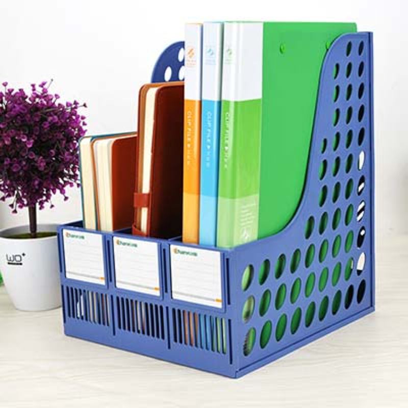 Βάση Θήκης Αρχείων - Plastic Desk File Holder Rack Organizer 3 Υποενότητες Αποθήκευση Εγγράφων