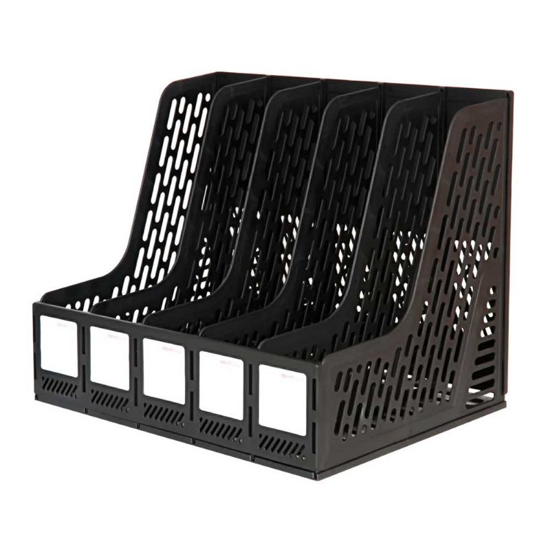 File Organizer Folder - Desktop Holder Rack 5 Υποενότητες Αποθήκευση Εγγράφων Μαύρο Γκρι