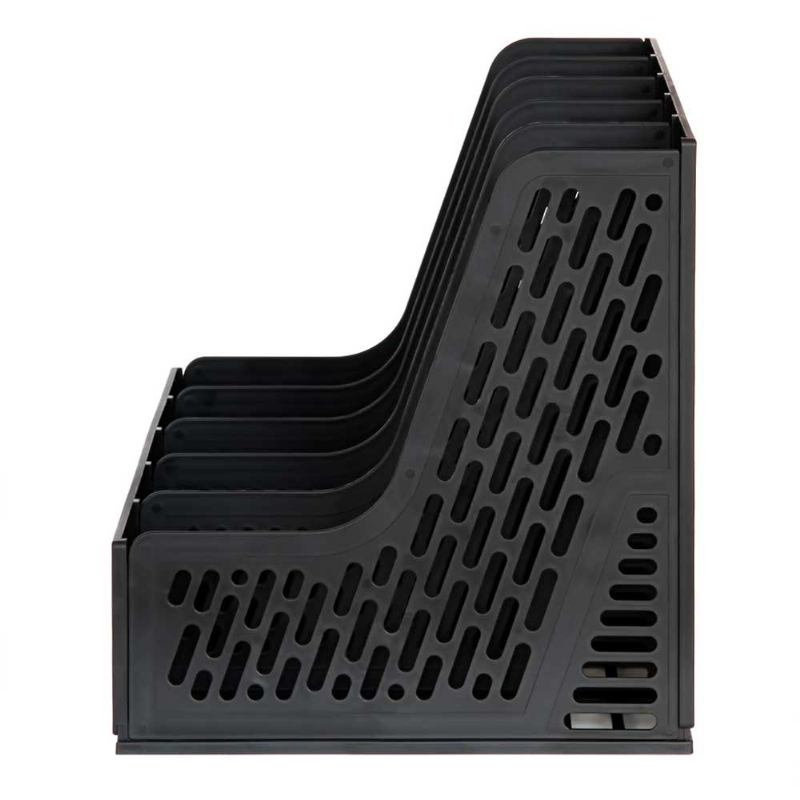 File Organizer Folder - Desktop Holder Rack 5 Υποενότητες Αποθήκευση Εγγράφων Μαύρο Γκρι