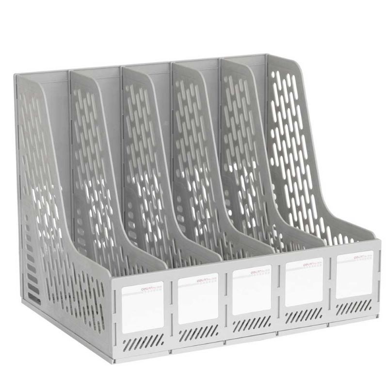 File Organizer Folder - Desktop Holder Rack 5 Υποενότητες Αποθήκευση Εγγράφων Μαύρο Γκρι